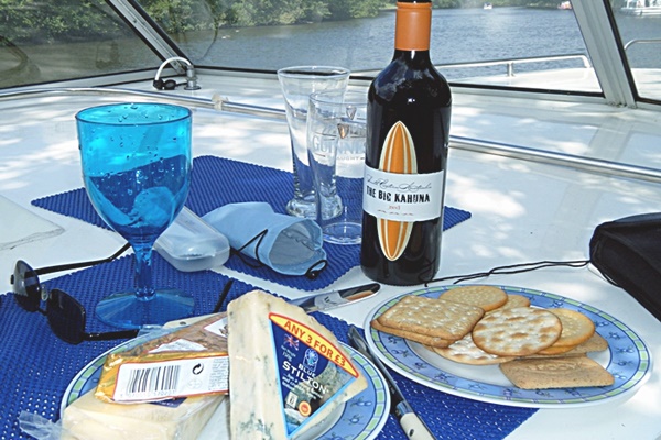wine & cheese on a norfolk boat trip
